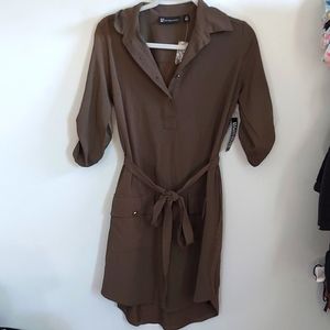 Army Green Collared Dress